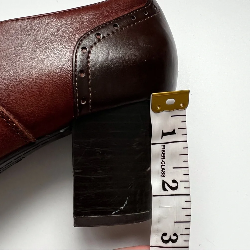 Naturalizer Safara Brown Heel Oxford Lace Up Loafer Bootie Academia Women’s 8 - Picture 8 of 12